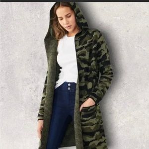 Nine West hooded swing cardigan sweater